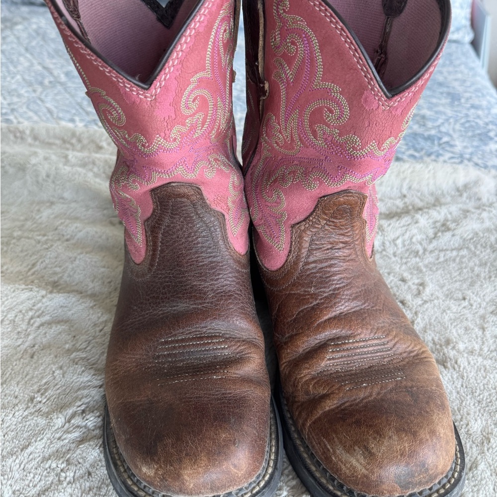 Ariat Pink and Brown Western Boots